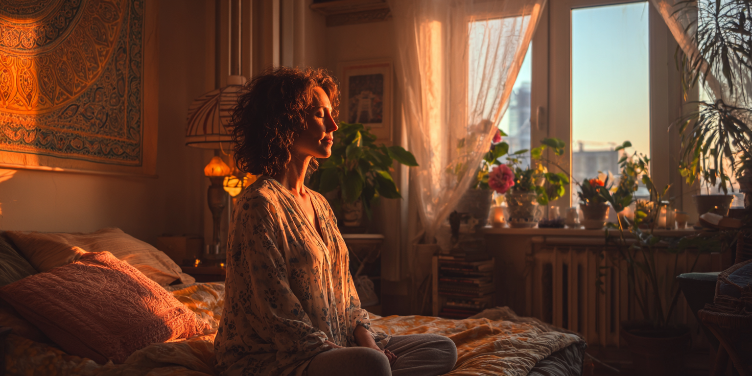 Сутрешна йога практика - светла стая с естествена светлина